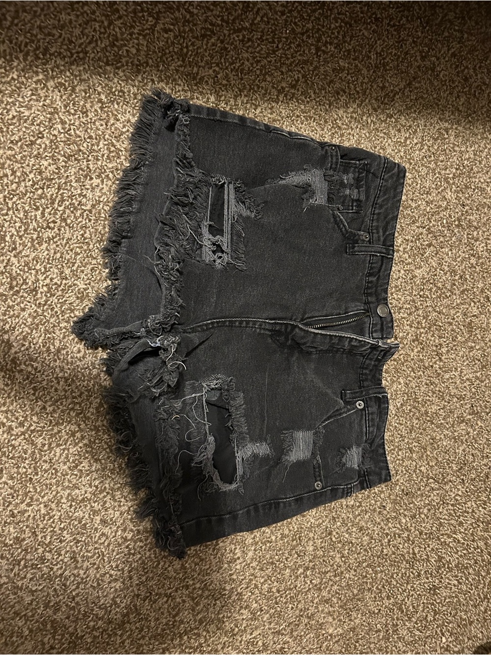 Mossimo Supply Co. Black Ripped High-Waist Denim Shorts